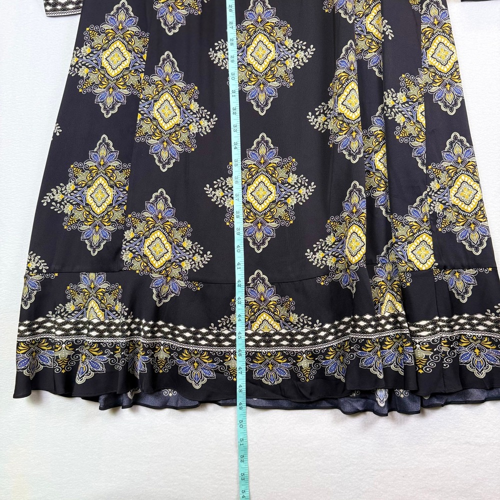 Elie Tahari Silk Blend The Mila Tie Dress Midi SzM Designer Quiet Luxury Boho - Picture 5 of 10
